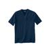 Men's Big & Tall Shrink-Less™ Lightweight V-Neck Pocket T-Shirt by KingSize in Navy (Size L)