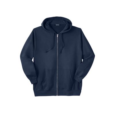 Men's Big & Tall Fleece Zip-Front Hoodie by KingSize in Navy (Size 6XL) Fleece Jacket