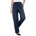 Plus Size Women's 7-Day Knit Ribbed Straight Leg Pant by Woman Within in Navy (Size S)