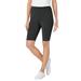 Plus Size Women's Stretch Cotton Bike Short by Woman Within in Heather Charcoal (Size 5X)