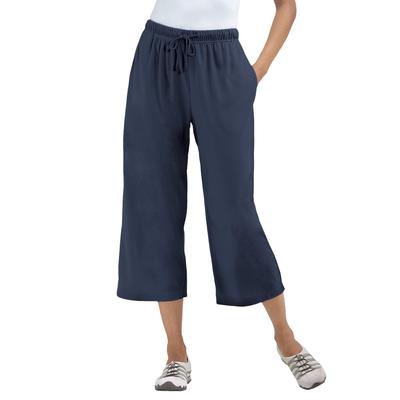 Plus Size Women's Sport Knit Capri Pant by Woman Within in Navy (Size 6X)