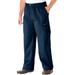 Men's Big & Tall Knockarounds® Full-Elastic Waist Cargo Pants by KingSize in Navy (Size 4XL 38)