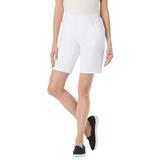 Plus Size Women's Fineline Denim Short by Woman Within in White (Size 30 W)