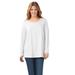 Plus Size Women's Perfect Long-Sleeve Henley Tee by Woman Within in White (Size 4X) Shirt