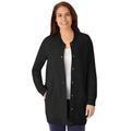 Plus Size Women's Fleece Baseball Jacket by Woman Within in Black (Size M)