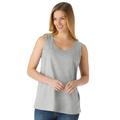 Plus Size Women's Perfect Scoopneck Tank by Woman Within in Heather Grey (Size 2X) Top