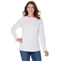 Plus Size Women's Perfect Long-Sleeve Crewneck Tee by Woman Within in White (Size 5X) Shirt
