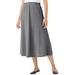 Plus Size Women's 7-Day Knit A-Line Skirt by Woman Within in Medium Heather Grey (Size 6X)