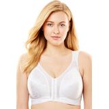 Plus Size Women's Playtex® 18 Hour Front-Close Wireless Bra with Flex Back 4695 by Playtex in White (Size 44 DDD)