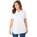Plus Size Women's Perfect Short-Sleeve Polo Shirt by Woman Within in White (Size 6X)