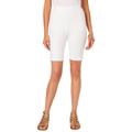 Plus Size Women's Essential Stretch Bike Short by Roaman's in White (Size 2X) Cycle Gym Workout