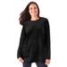 Plus Size Women's Plush Velour Tunic Sweatshirt by Woman Within in Black (Size 4X)