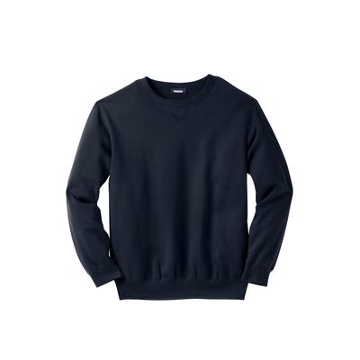 Men's Big & Tall Fleece Crewneck Sweatshirt by KingSize in Black (Size 4XL)
