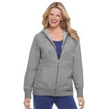 Plus Size Women's Better Fleece Zip-Front Hoodie by Woman Within in Medium Heather Grey (Size 1X)