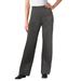 Plus Size Women's Wide Leg Ponte Knit Pant by Woman Within in Heather Charcoal (Size 22 W)