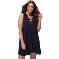 Plus Size Women's Fiona V-Neck Cover Up Dress by Swimsuits For All in Black (Size 6/8)