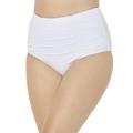 Plus Size Women's Shirred High Waist Swim Brief by Swimsuits For All in White (Size 6)