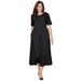 Plus Size Women's Button-Front Essential Dress by Woman Within in Black (Size 3X)