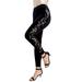 Plus Size Women's Velour Legging by Roaman's in Metallic Sequin (Size 34/36) Velvety Stretch Pants