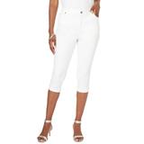 Plus Size Women's Invisible Stretch® Contour Capri Jean by Denim 24/7 in White Denim (Size 28 W) Jeans