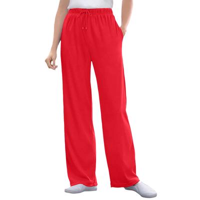 Plus Size Women's Sport Knit Straight Leg Pant by Woman Within in Vivid Red (Size 4X)