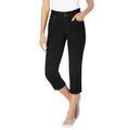 Plus Size Women's Secret Solutions™ Tummy Smoothing Capri Jean by Woman Within in Black Denim (Size 22 W)