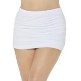 Plus Size Women's Shirred High Waist Swim Skirt by Swimsuits For All in White (Size 20)