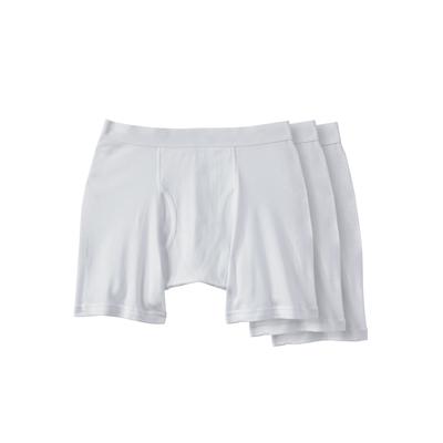 Men's Big & Tall Cotton Cycle Briefs 3-Pack by KingSize in White (Size 3XL) Underwear