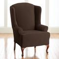 BH Studio Brighton Stretch Wing Chair Slipcover by BH Studio in Chocolate