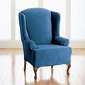 BH Studio Brighton Stretch Wing Chair Slipcover by BH Studio in Navy