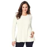 Plus Size Women's Chevron Fit & Flare Sweater by Jessica London in Ivory (Size 18/20)