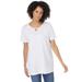 Plus Size Women's Perfect Short-Sleeve Keyhole Tee by Woman Within in White (Size 14/16) Shirt