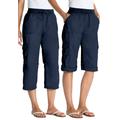 Plus Size Women's Convertible Length Cargo Capri Pant by Woman Within in Navy (Size 12 W)