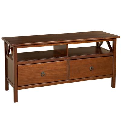 Titian TV Stand by Linon Home Décor in Antique Tobacco