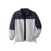 Men's Big & Tall Champion® Track Jacket by Champion in Navy Grey (Size 4XLT)