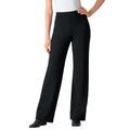 Plus Size Women's Wide Leg Ponte Knit Pant by Woman Within in Black (Size 14 T)