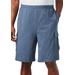 Men's Big & Tall Lightweight Jersey Cargo Shorts by KingSize in Heather Slate Blue (Size 5XL)