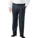 Men's Big & Tall Classic Fit Wrinkle-Free Expandable Waist Pleat Front Pants by KingSize in Carbon (Size 64 38)