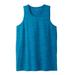 Men's Big & Tall Heavyweight Cotton Tank by KingSize in Classic Teal Marl (Size 6XL)