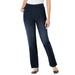 Plus Size Women's Straight Leg Fineline Jean by Woman Within in Indigo Sanded (Size 24 W)