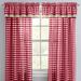 Wide Width Buffalo Check Rod-Pocket Panel by Achim Home Décor in Burgundy (Size 42" W 63" L) Window Curtain