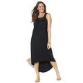 Plus Size Women's Margarita High Low Cover Up Dress by Swimsuits For All in Black (Size 6/8)