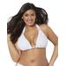 Plus Size Women's Beach Babe Triangle Bikini Top by Swimsuits For All in White (Size 4)