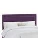 Velvet with Brass Nailhead Trim Full Headboard by Skyline Furniture in Aubergine