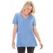 Plus Size Women's Perfect Short-Sleeve V-Neck Tee by Woman Within in French Blue (Size 2X) Shirt