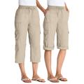 Plus Size Women's Convertible Length Cargo Capri Pant by Woman Within in Natural Khaki (Size 22 W)