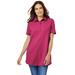 Plus Size Women's Perfect Short-Sleeve Polo Shirt by Woman Within in Raspberry Sorbet (Size 1X)