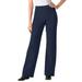 Plus Size Women's Wide Leg Ponte Knit Pant by Woman Within in Navy (Size 12 W)