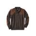 Men's Big & Tall Boulder Creek™ Patch Sweater with Mock Neck by Boulder Creek in Dark Brown (Size 7XL)