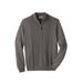 Men's Big & Tall Liberty Blues™ Shoreman's Quarter Zip Cable Knit Sweater by Liberty Blues in Heather Slate (Size 6XL)